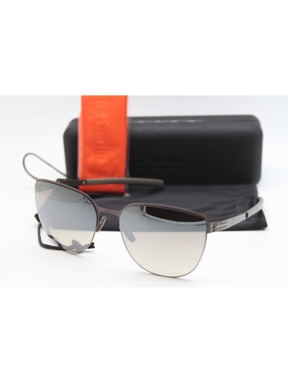 NEW IC! BERLIN NATALIE Z. TEAK AUTHENTIC SUNGLASSES W/CASE 58-20
